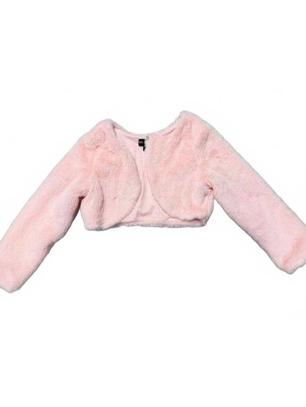 Cat & Jack Girls Pink Faux Fur Bolero Shrug Jacket